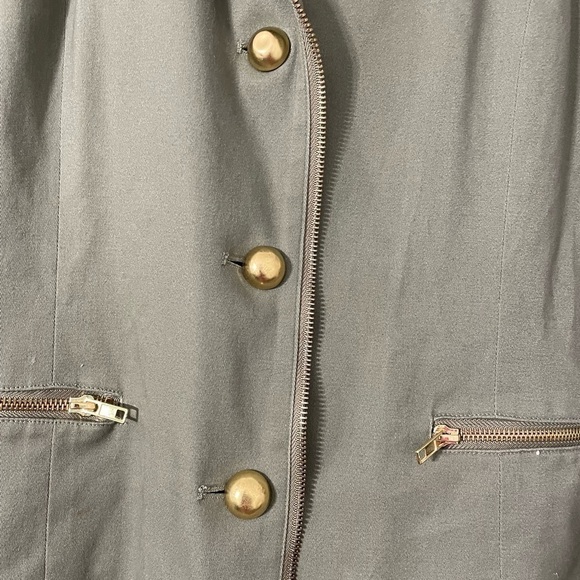 Linea by Lois Dell’Olio women’s sage green cottonJacket with zipper Details L - Picture 4 of 9